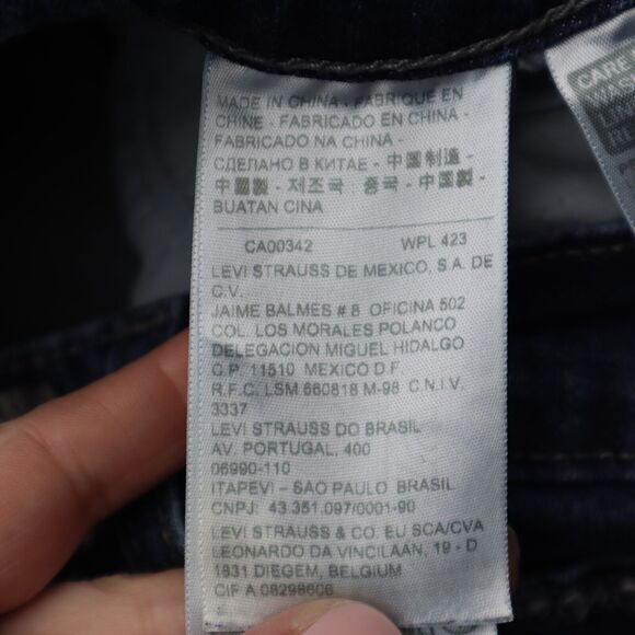 Levi Strauss And Co Pants Womens Blue Button Zip Mid Rise Skinny Denim Jeans - Picture 2 of 16